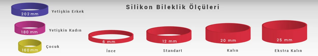 SİLİKON BİLEKLİK ÖLÇÜLERİ